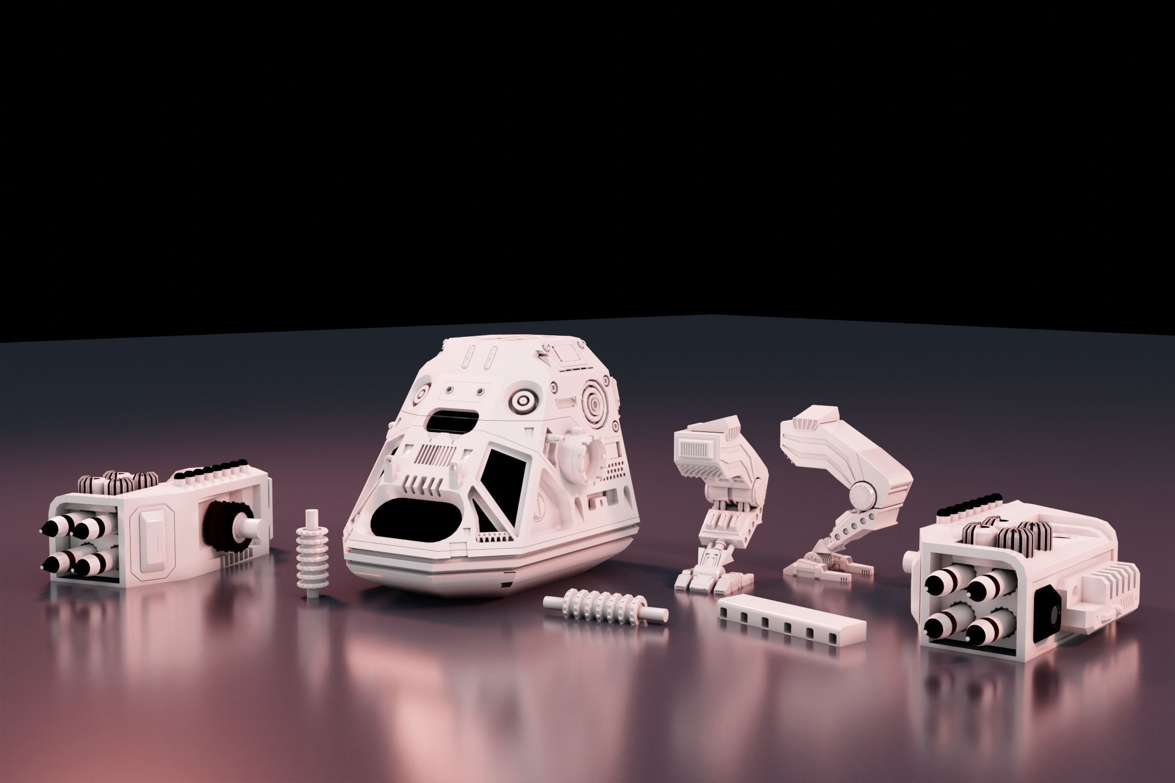 3D Sci-Fi Mech Robot Warrior Model with high details 3D model_3