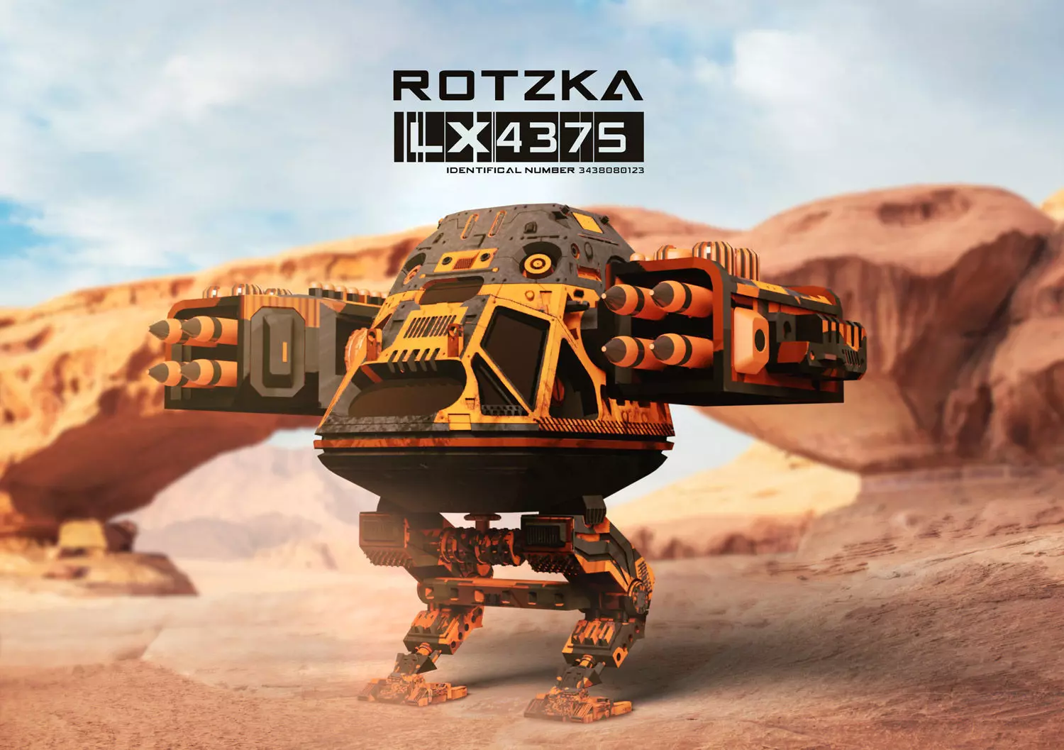 3D Sci-Fi Mech Robot Warrior Model with high details 3D model_0