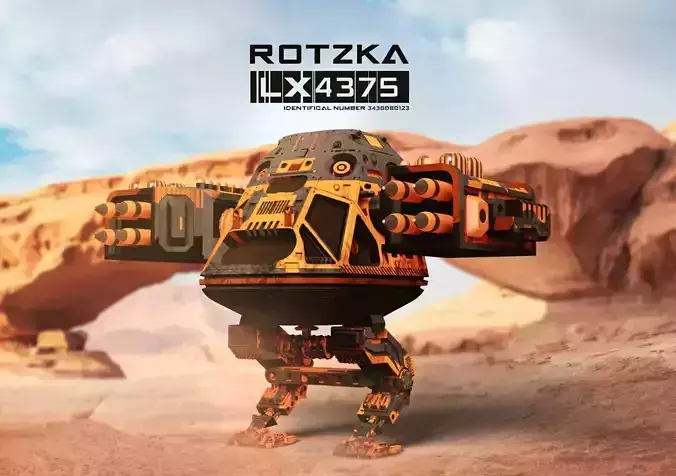 3D Sci-Fi Mech Robot Warrior Model with high details 3D model