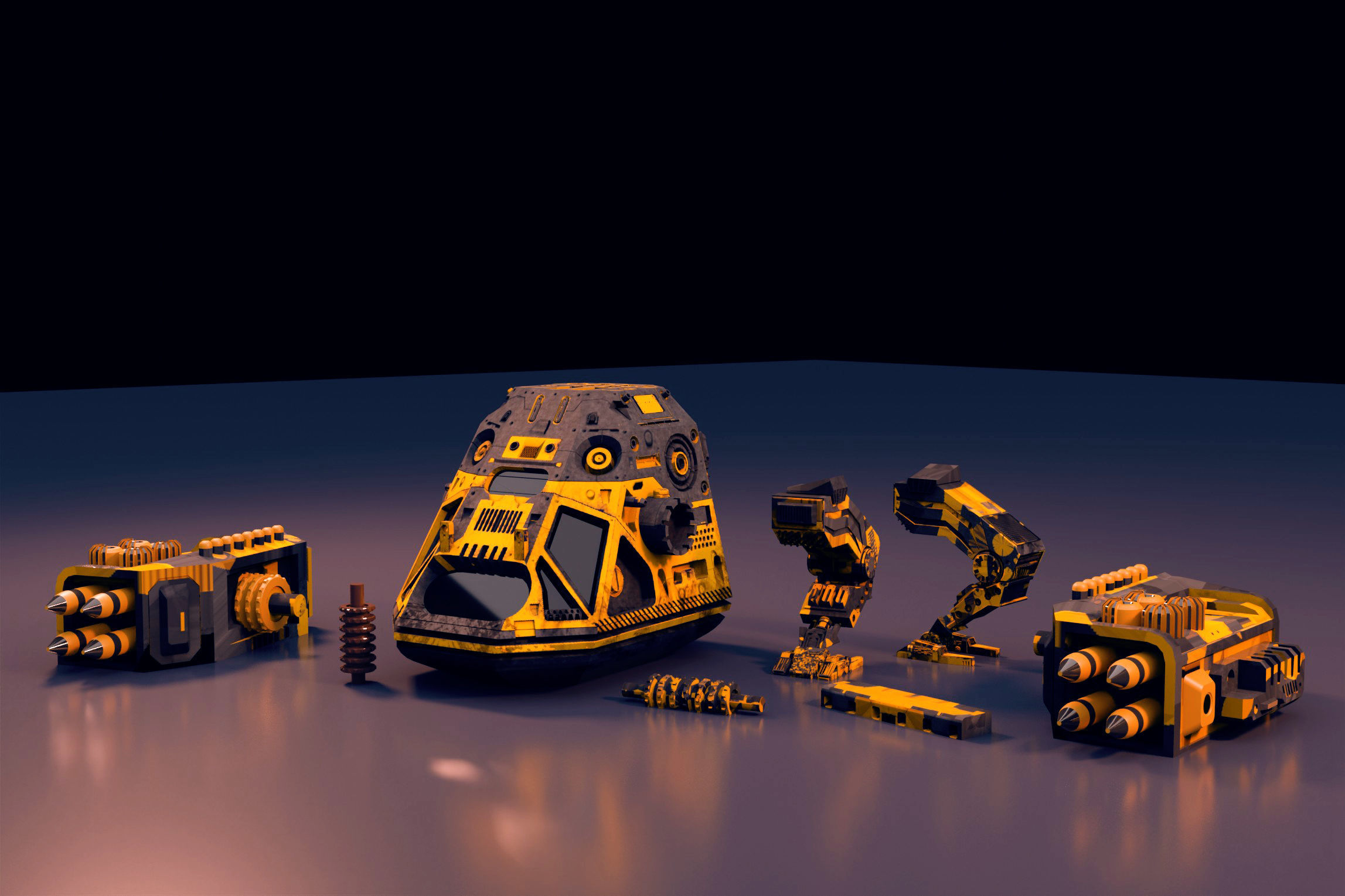 3D Sci-Fi Mech Robot Warrior Model with high details 3D model_2