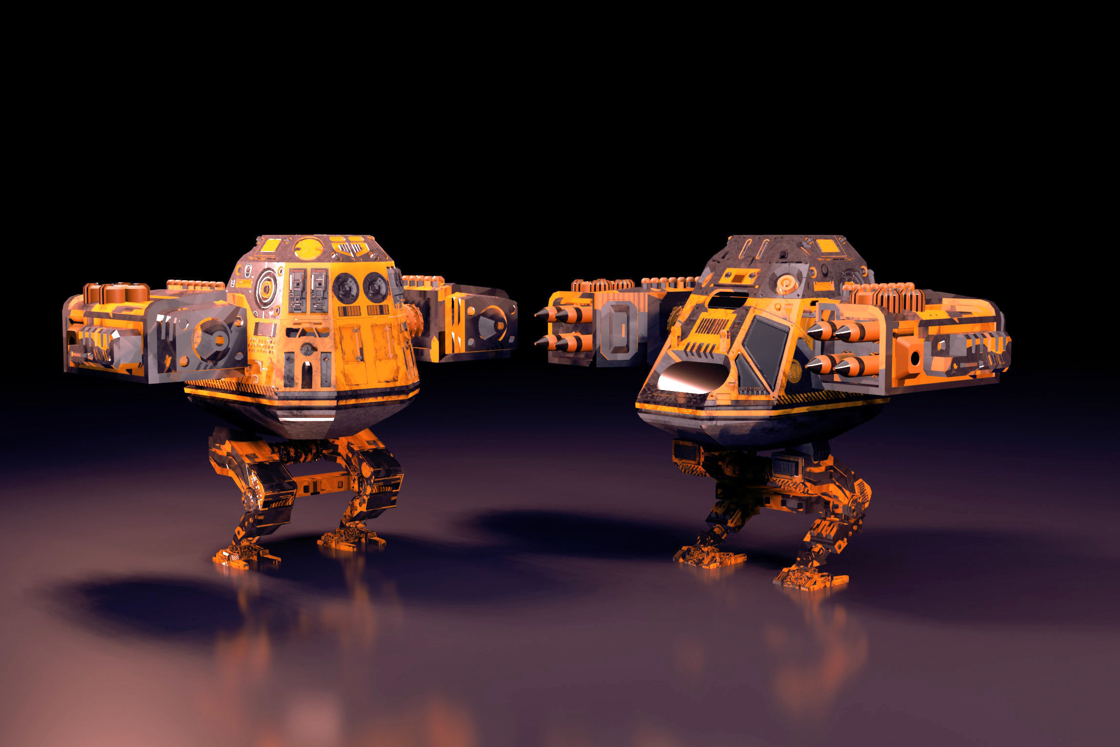 3D Sci-Fi Mech Robot Warrior Model with high details 3D model_1