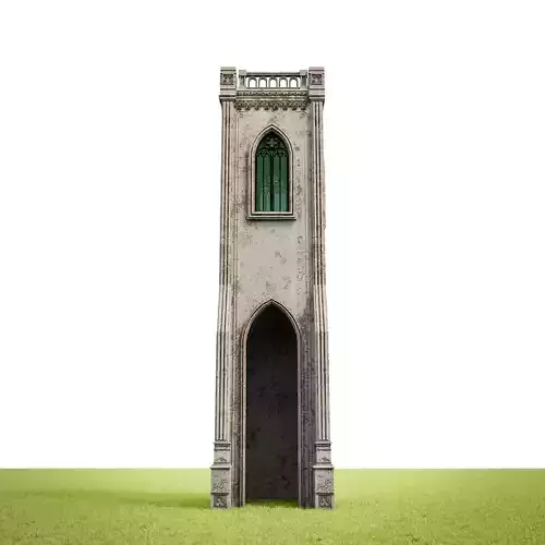 GOTHIC CASTLE BUILDING 19 Low-poly 3D model