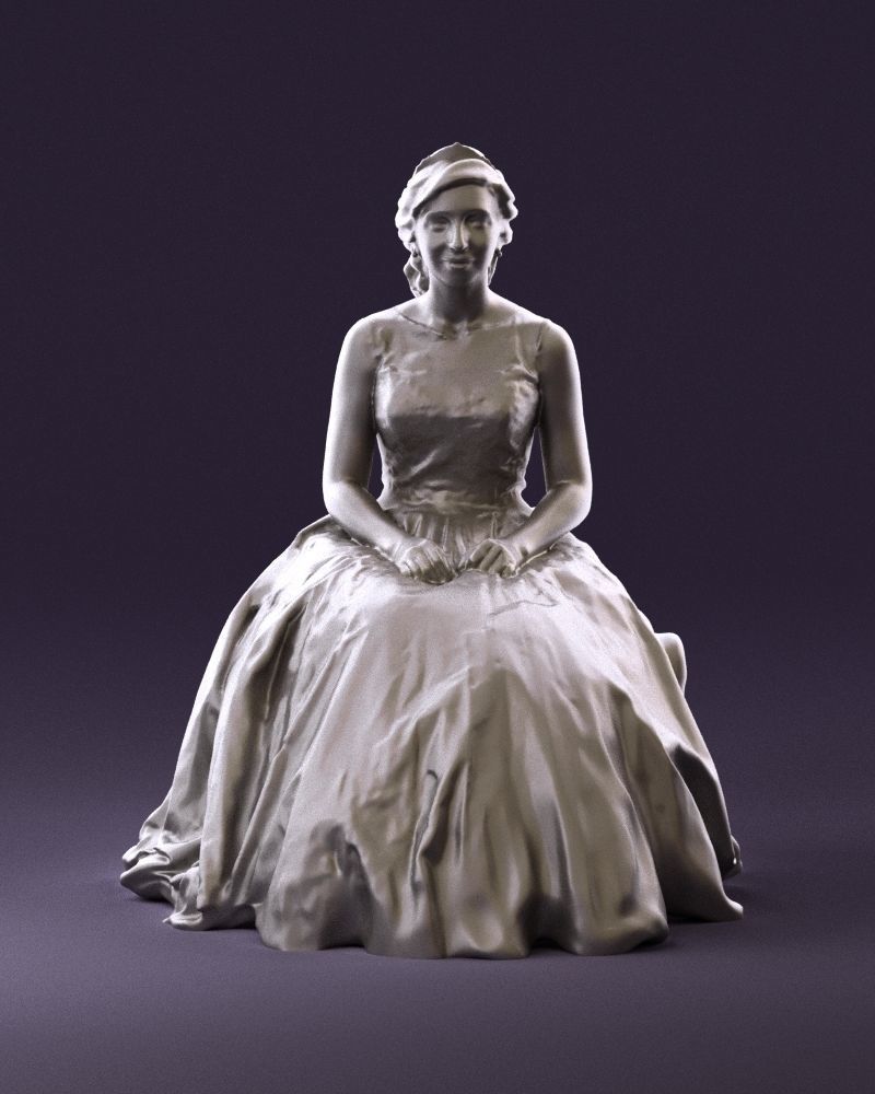 Sitting bride 0834 3D model_34