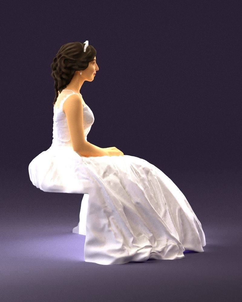 Sitting bride 0834 3D model_12