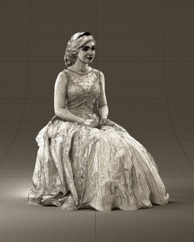 Sitting bride 0834 3D model_8