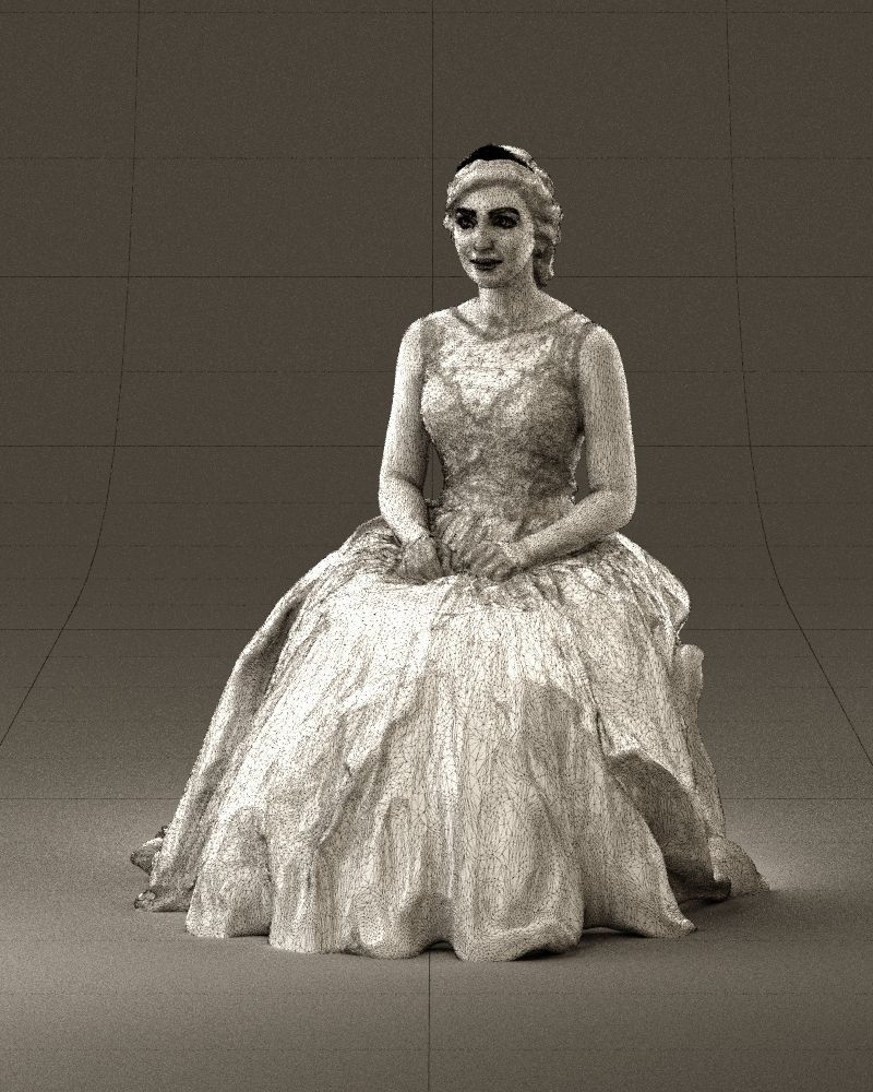 Sitting bride 0834 3D model_32