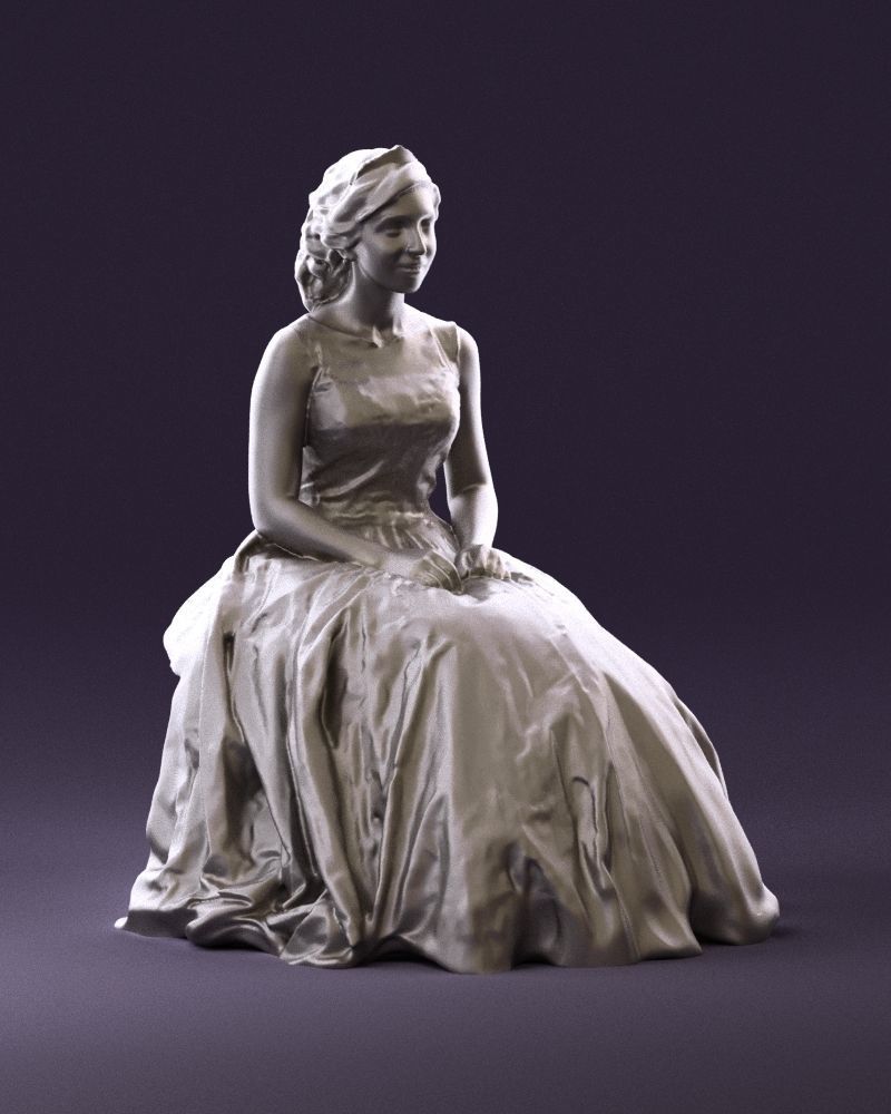 Sitting bride 0834 3D model_7