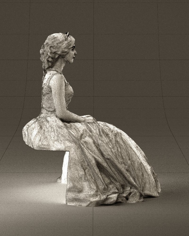 Sitting bride 0834 3D model_14