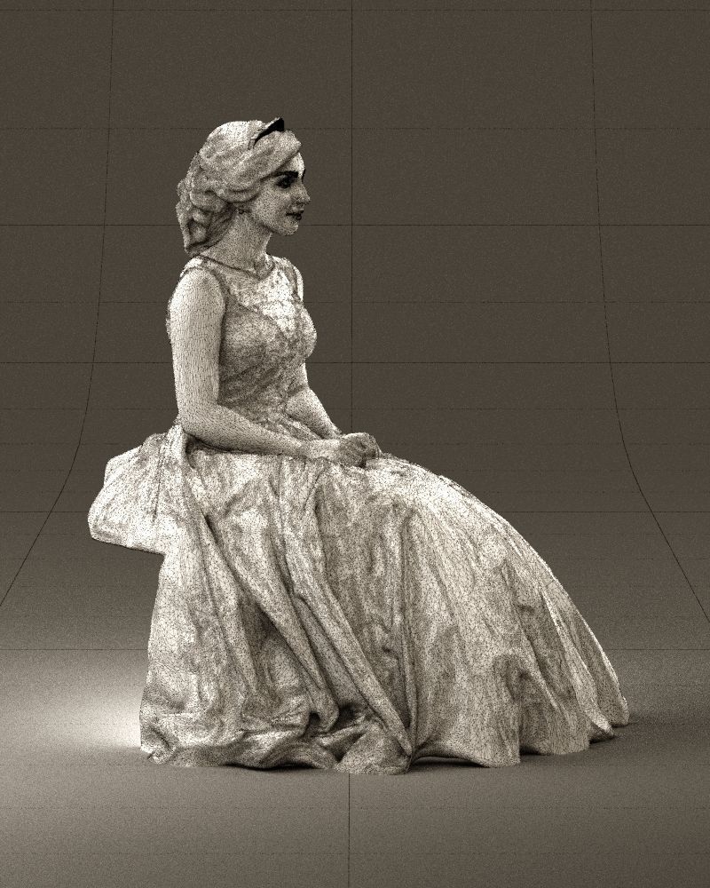 Sitting bride 0834 3D model_11