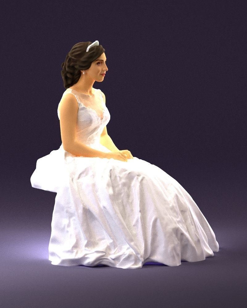 Sitting bride 0834 3D model_9