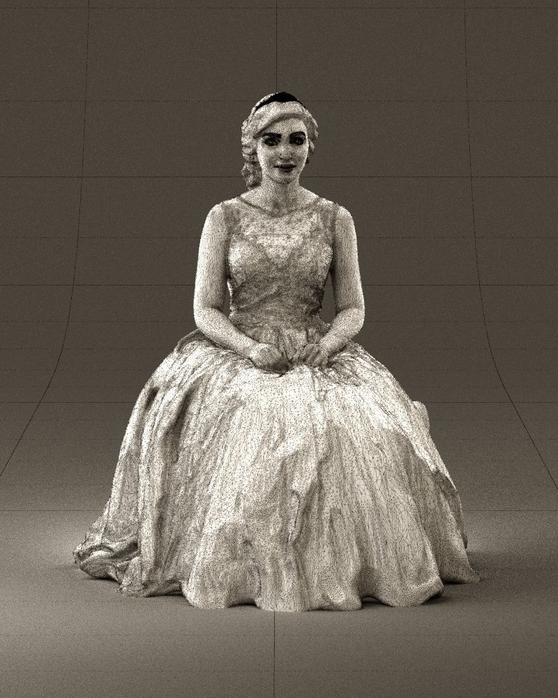 Sitting bride 0834 3D model_38