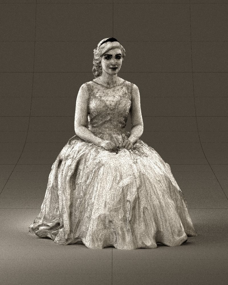 Sitting bride 0834 3D model_5