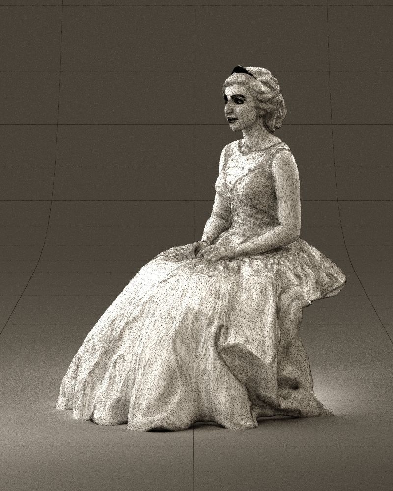Sitting bride 0834 3D model_29
