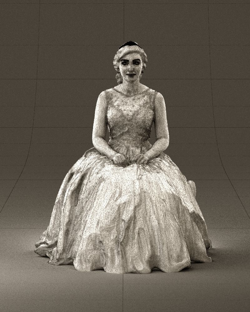 Sitting bride 0834 3D model_35