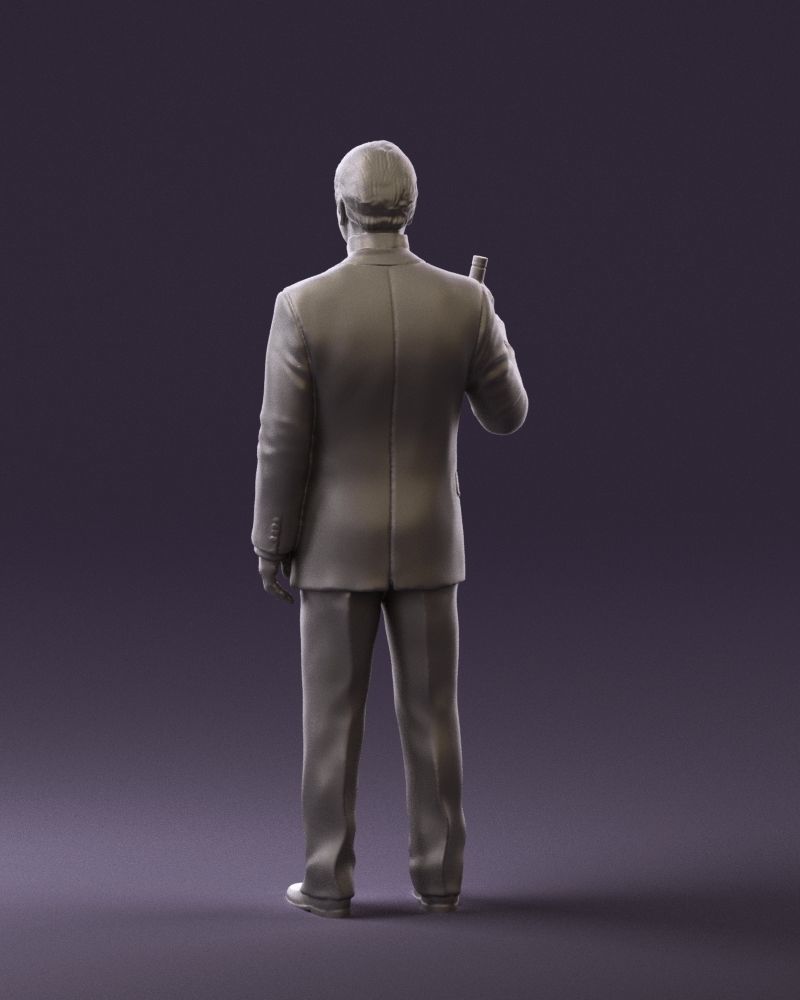 Man in dark blue suit bottle smile 0552 3D Print Ready 3D print model_19