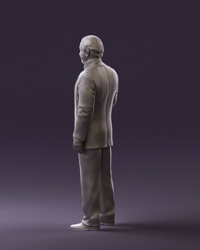 Man in dark blue suit bottle smile 0552 3D Print Ready 3D print model_22