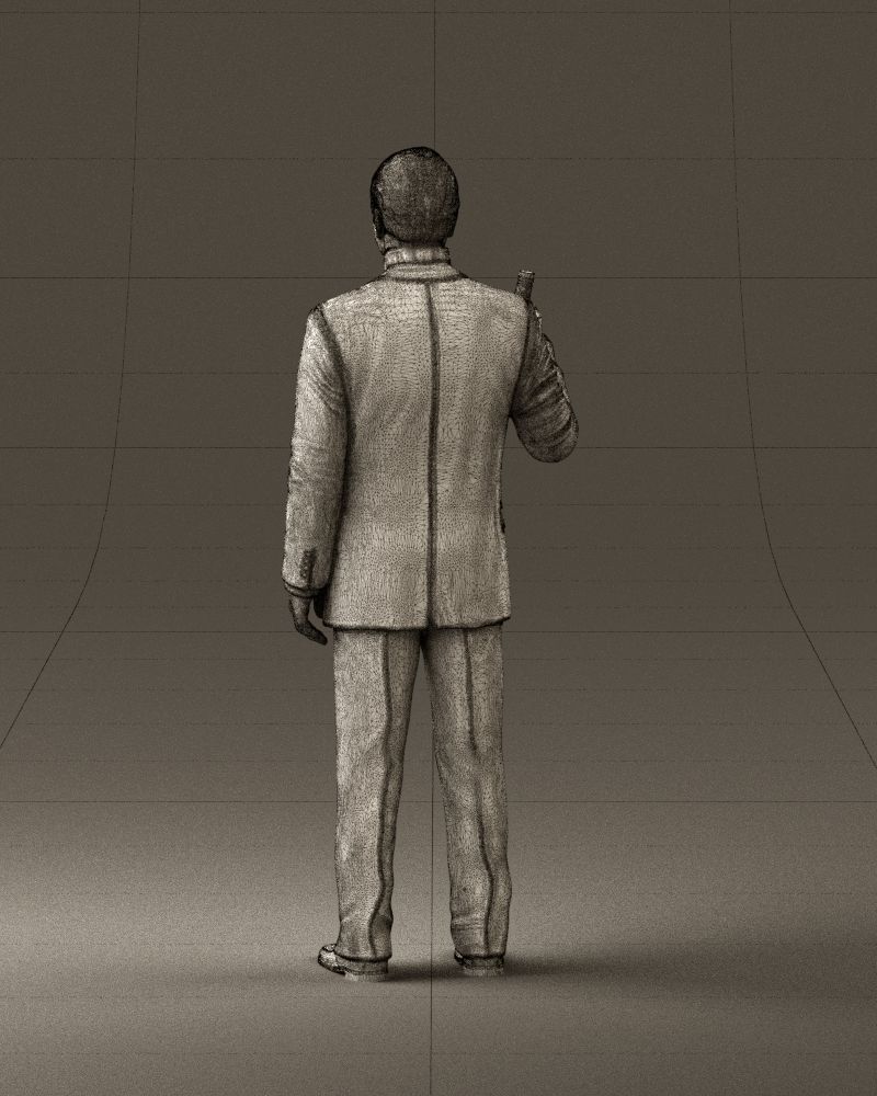 Man in dark blue suit bottle smile 0552 3D Print Ready 3D print model_20