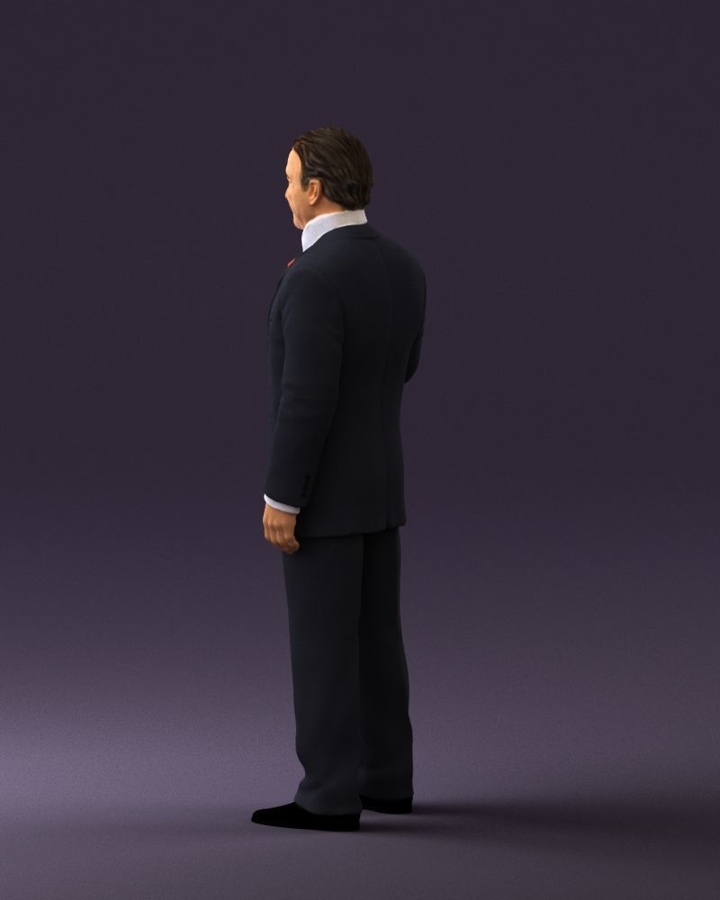 Man in dark blue suit bottle smile 0552 3D Print Ready 3D print model_21