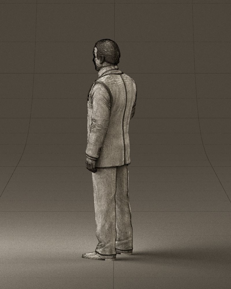 Man in dark blue suit bottle smile 0552 3D Print Ready 3D print model_23