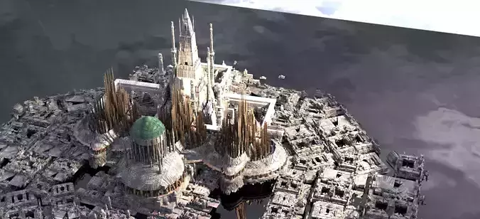 High palace of heaven Kitbash 3D model