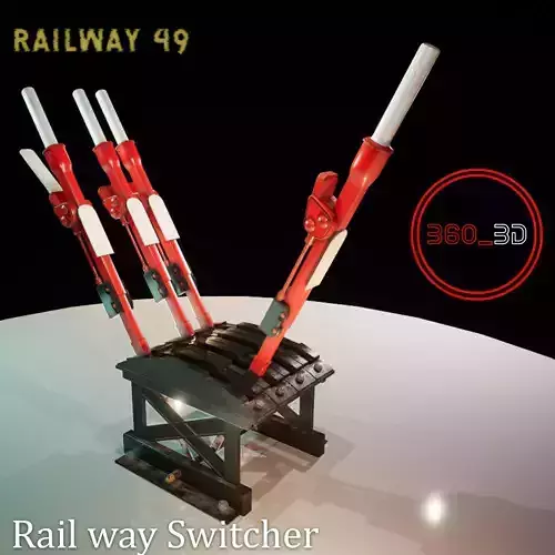 Railway Lever Switch Control  animation  Game Ready 3D model