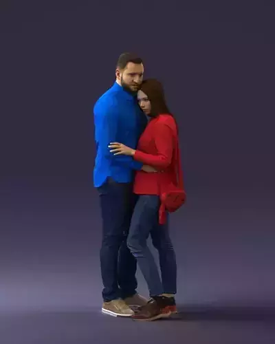 000258 Young Couple Hugging 0316 3dp