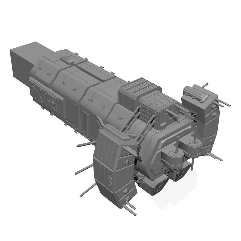 Expanse UNN Truman Class Dreadnought 3D print model_14