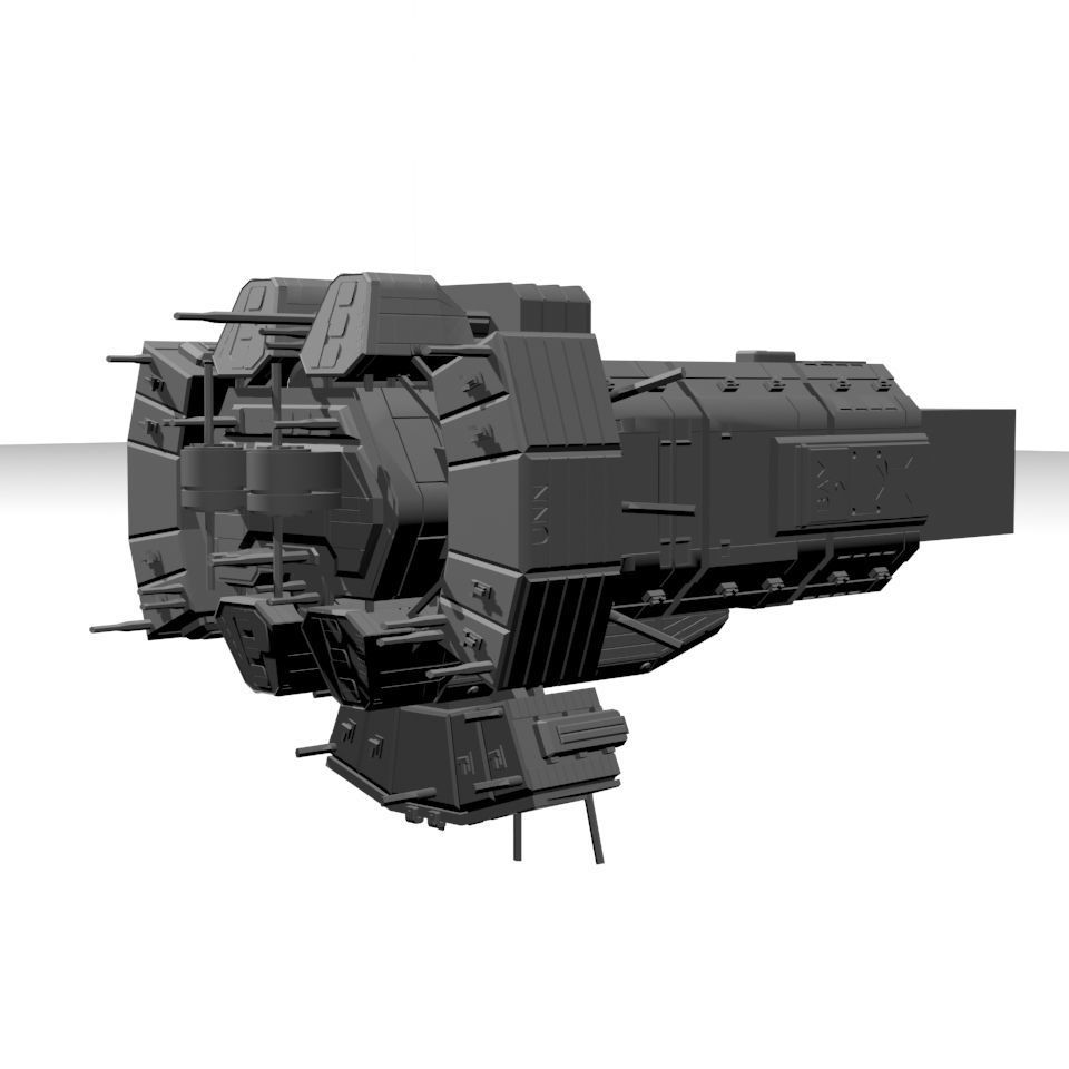 Expanse UNN Truman Class Dreadnought 3D print model_16