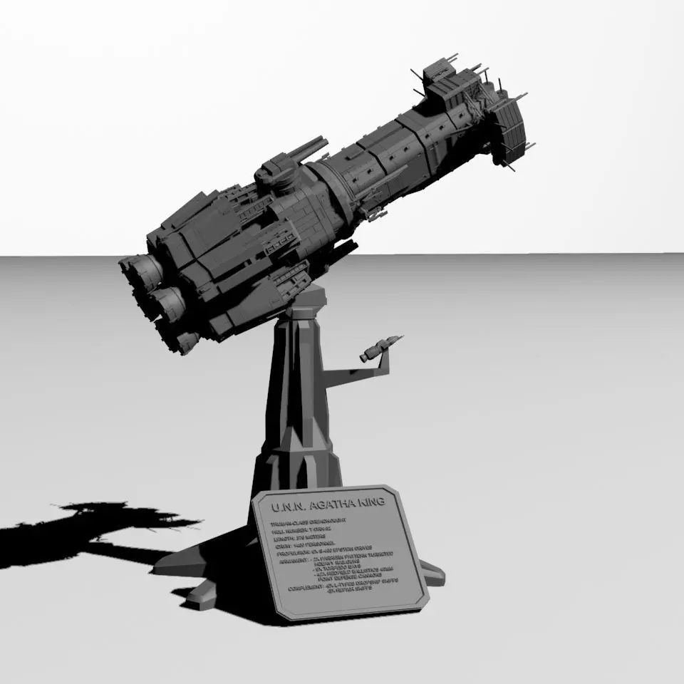 Expanse UNN Truman Class Dreadnought 3D print model_0