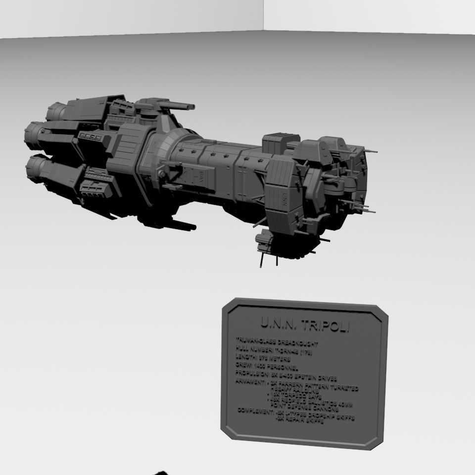 Expanse UNN Truman Class Dreadnought 3D print model_10
