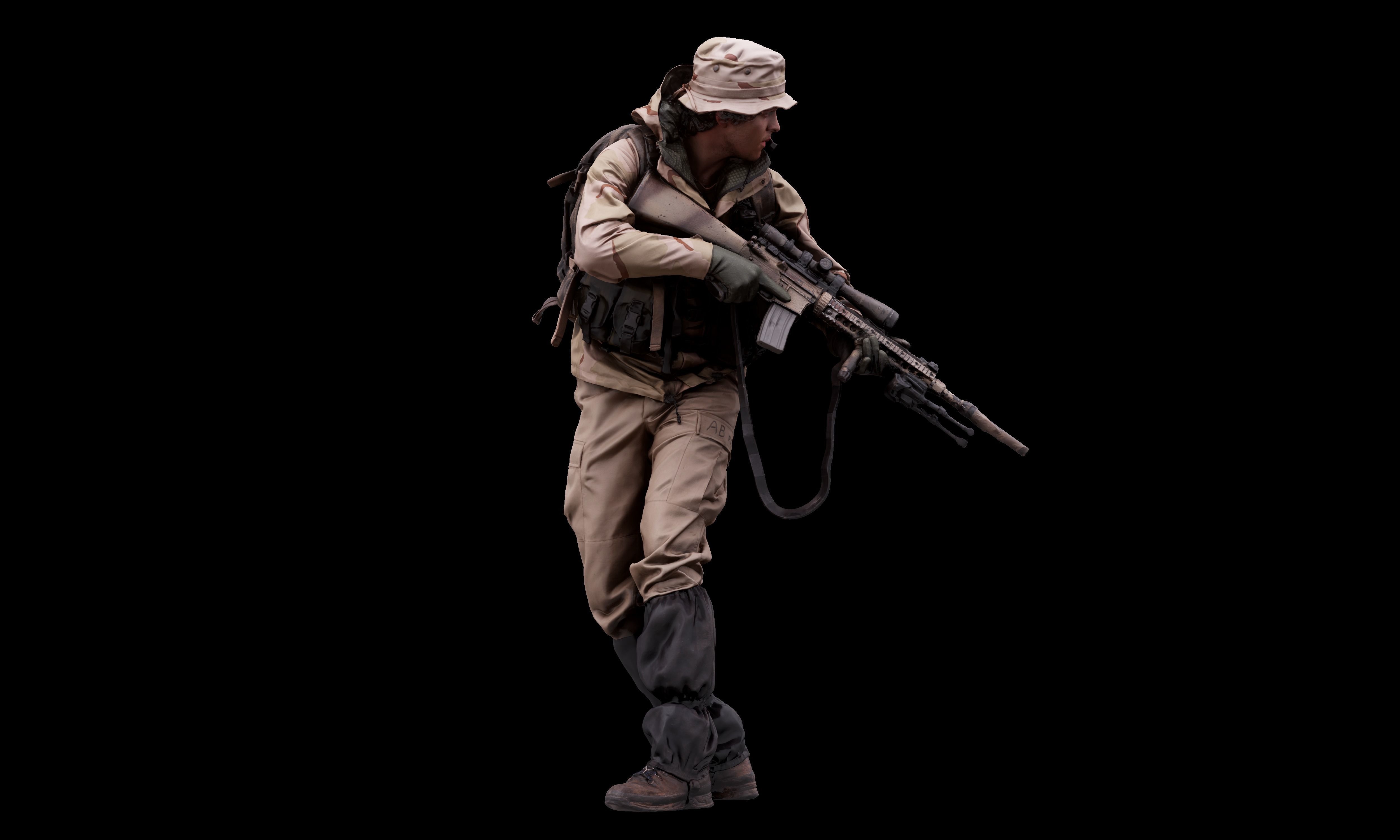 3D Body Scan Reece Bates Army Seal Team 3D model_2