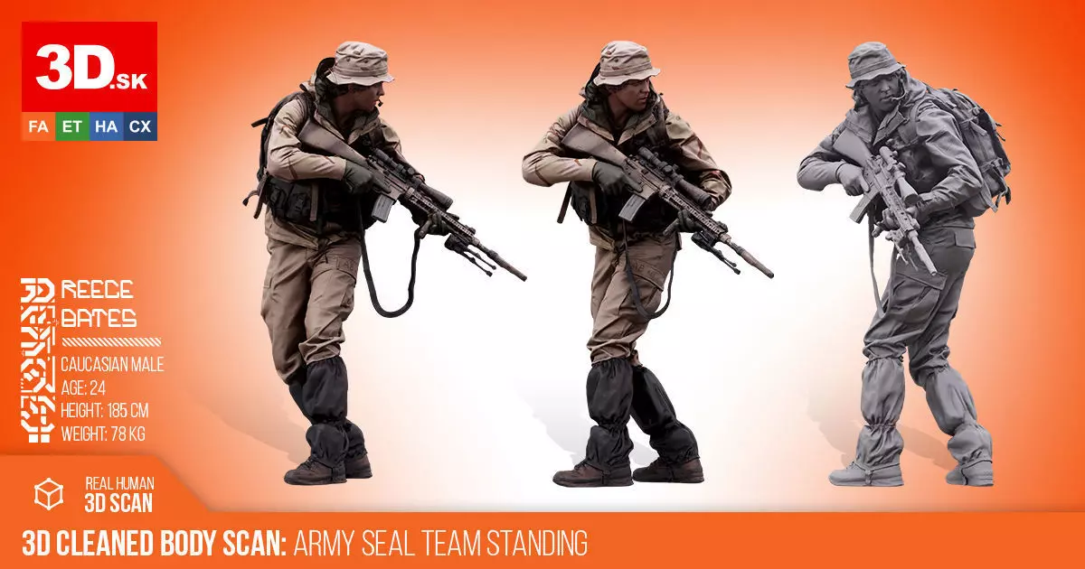 3D Body Scan Reece Bates Army Seal Team 3D model_0