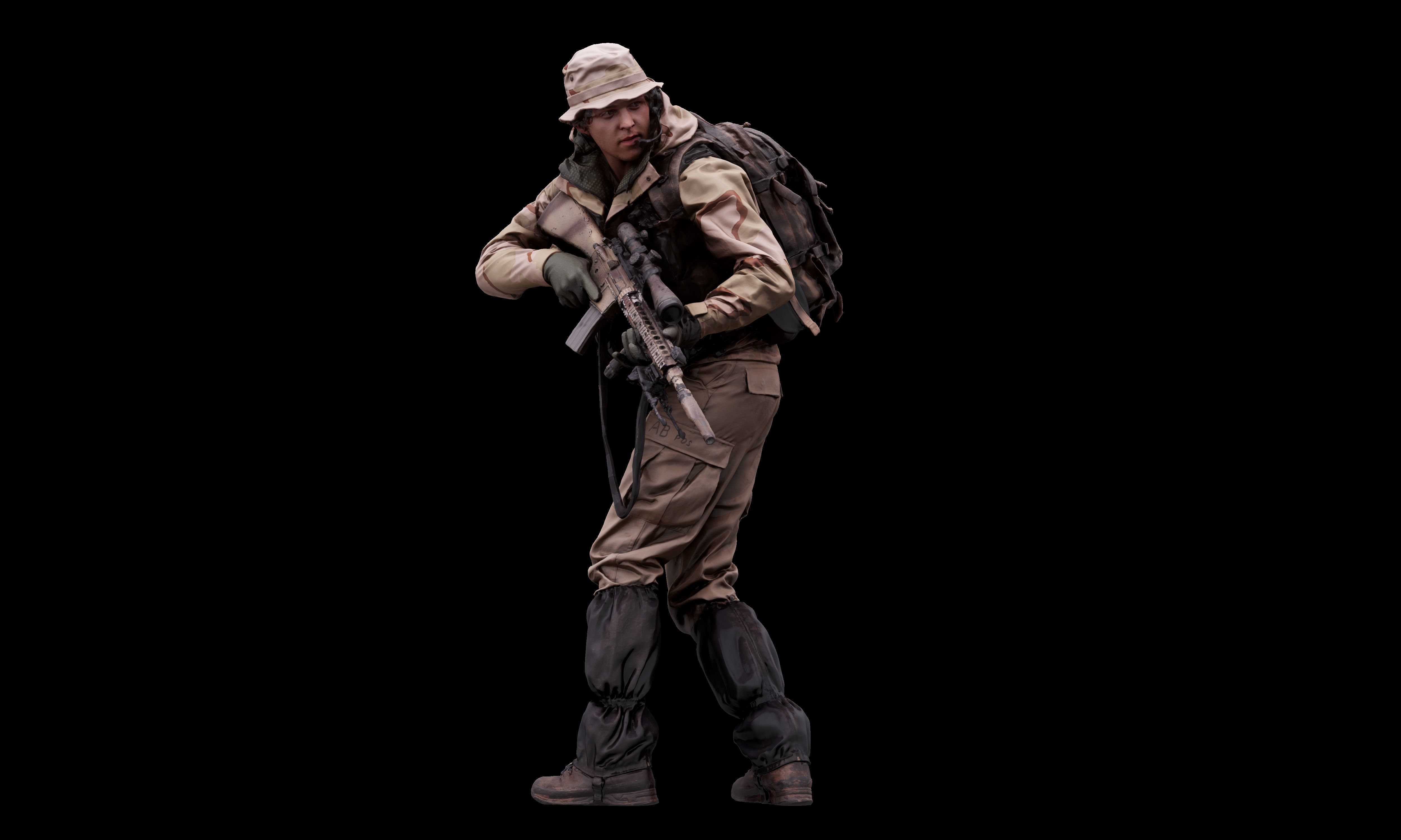 3D Body Scan Reece Bates Army Seal Team 3D model_5