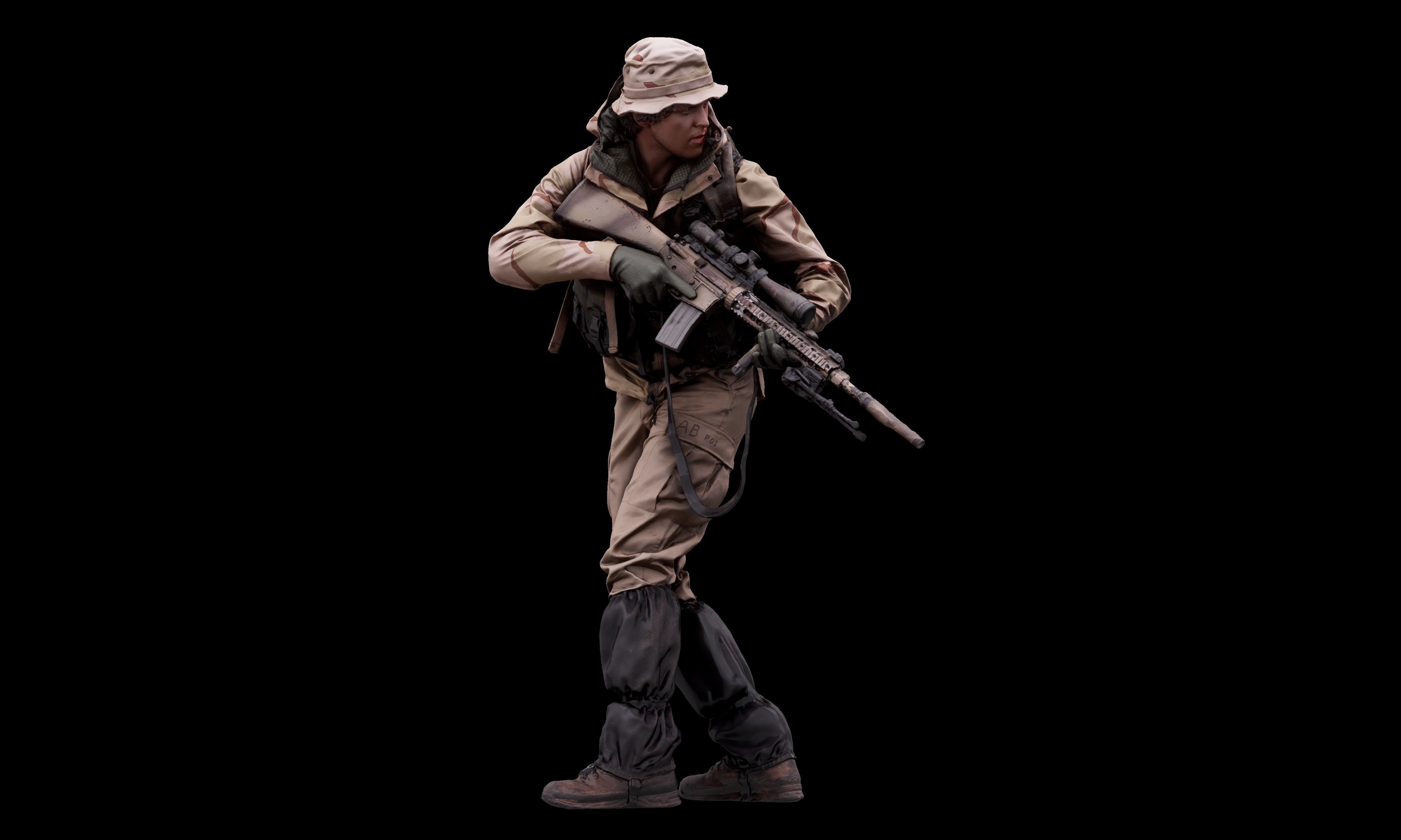 3D Body Scan Reece Bates Army Seal Team 3D model_1