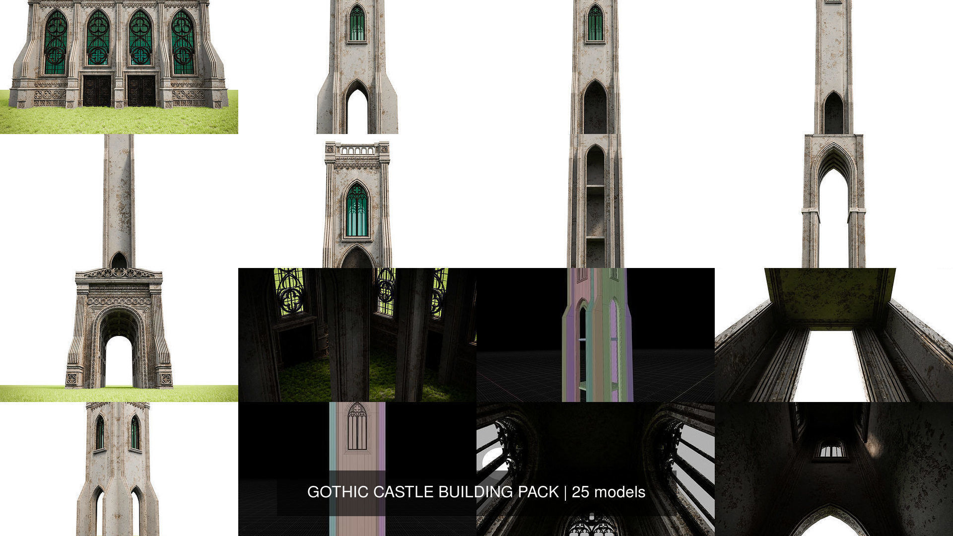 GOTHIC CASTLE BUILDING PACK 3D Model Collection_4