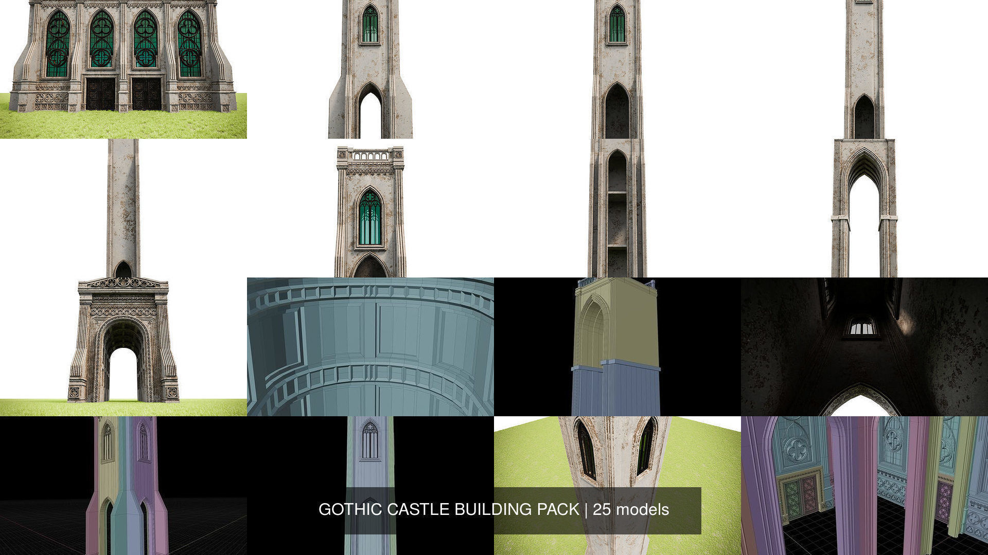 GOTHIC CASTLE BUILDING PACK 3D Model Collection_3