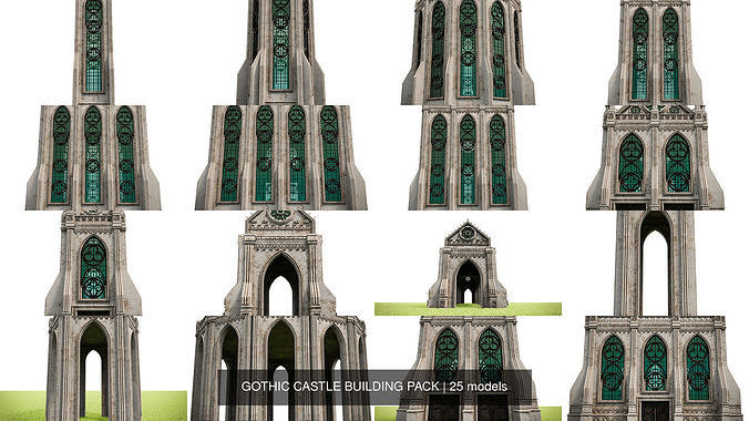 GOTHIC CASTLE BUILDING PACK 3D Model Collection