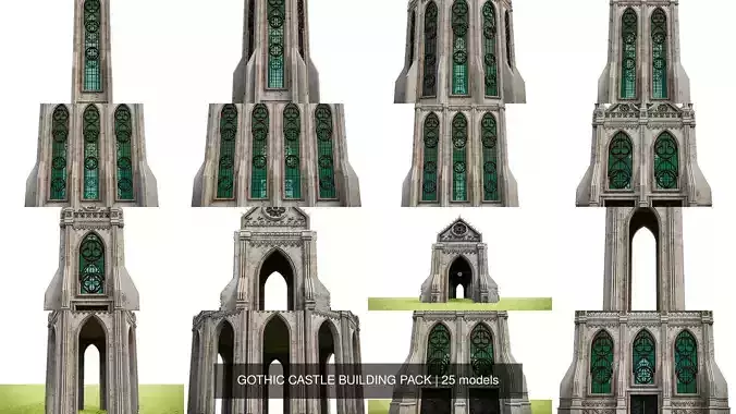 GOTHIC CASTLE BUILDING PACK 3D Model Collection