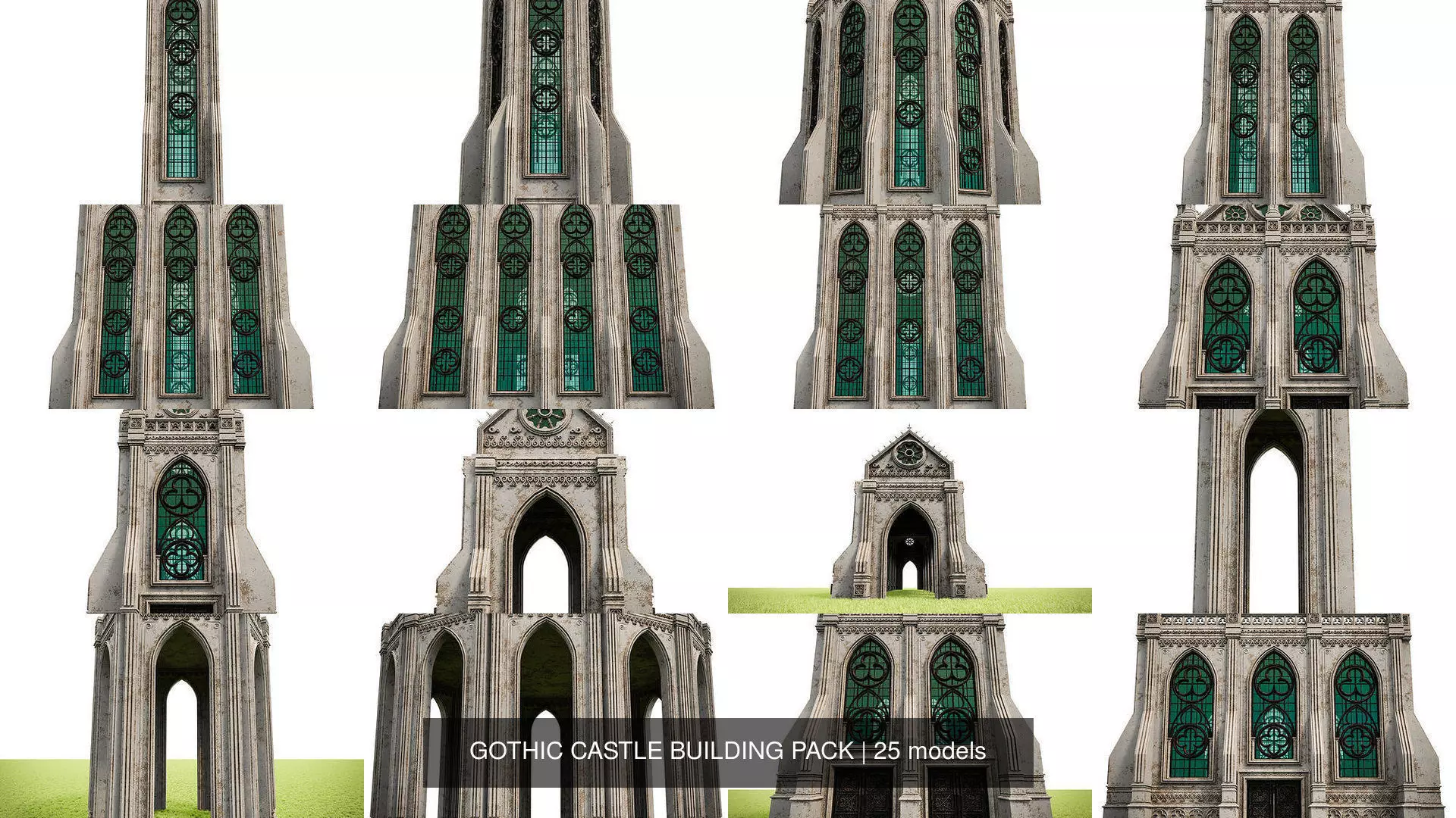 GOTHIC CASTLE BUILDING PACK 3D Model Collection_2