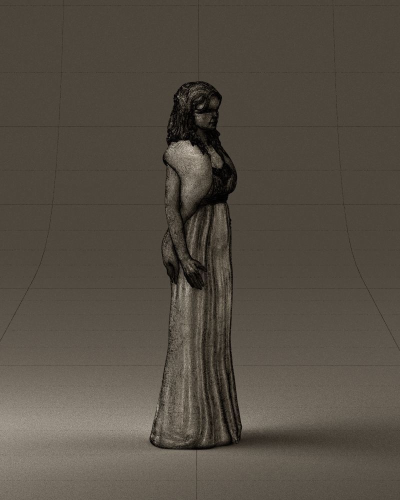 Woman in bluepanther long dress 0861 3D PrintReady 3D print model_27