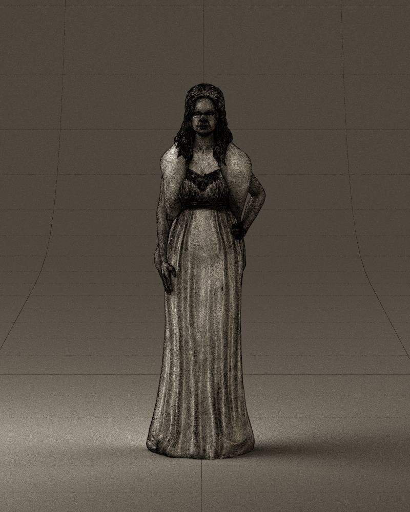 Woman in bluepanther long dress 0861 3D PrintReady 3D print model_24