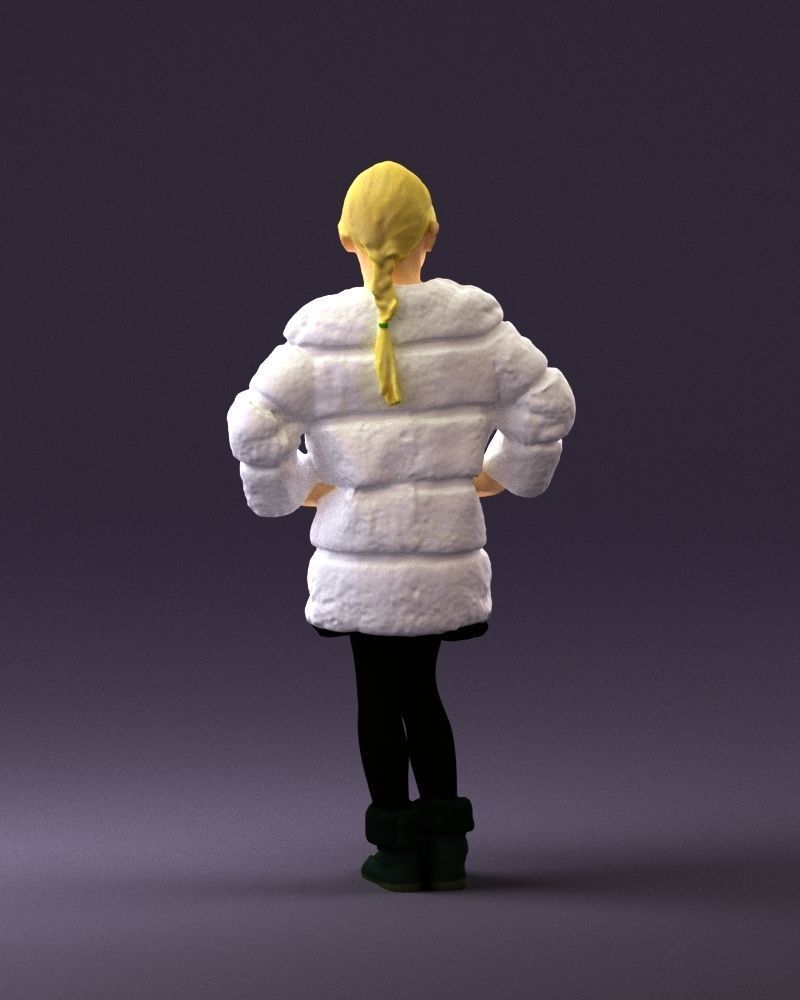 Young girl in white coat big smile 0856 3D Print Ready 3D print model_18