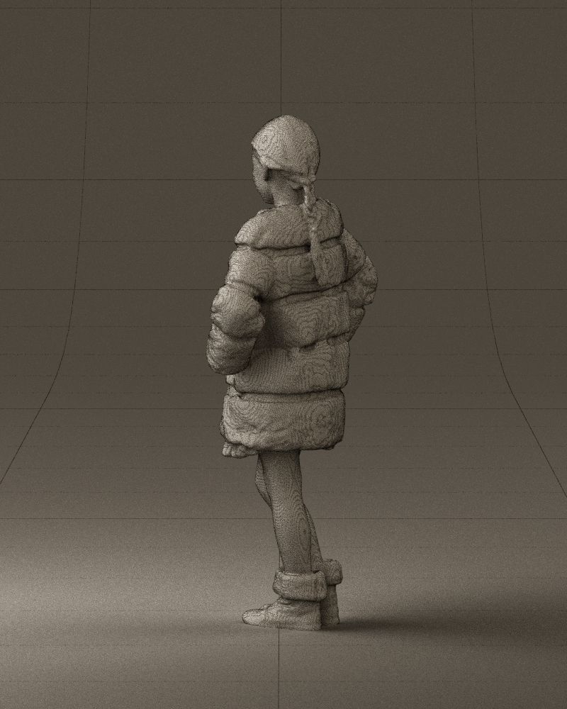 Young girl in white coat big smile 0856 3D Print Ready 3D print model_31