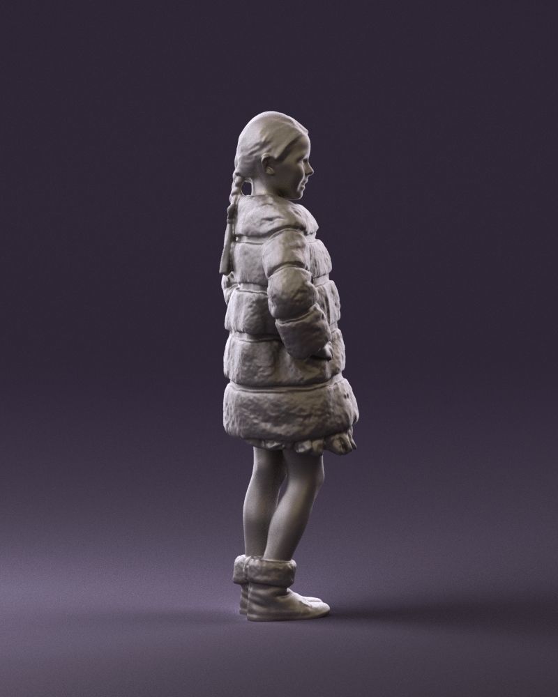 Young girl in white coat big smile 0856 3D Print Ready 3D print model_4
