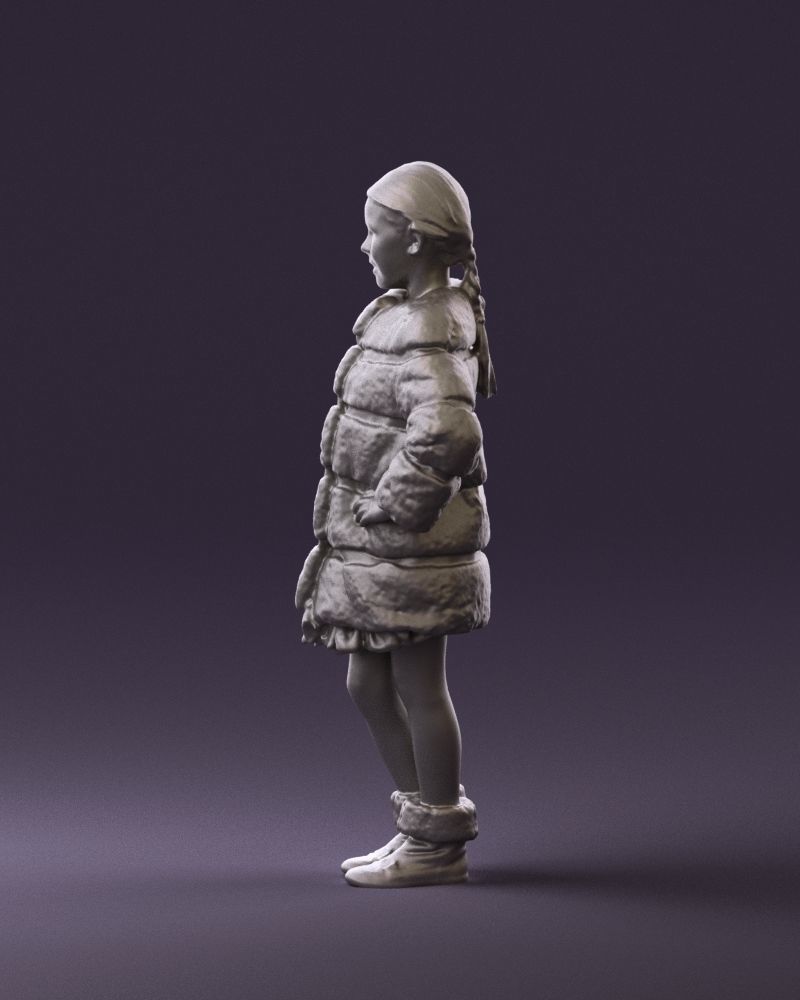 Young girl in white coat big smile 0856 3D Print Ready 3D print model_8