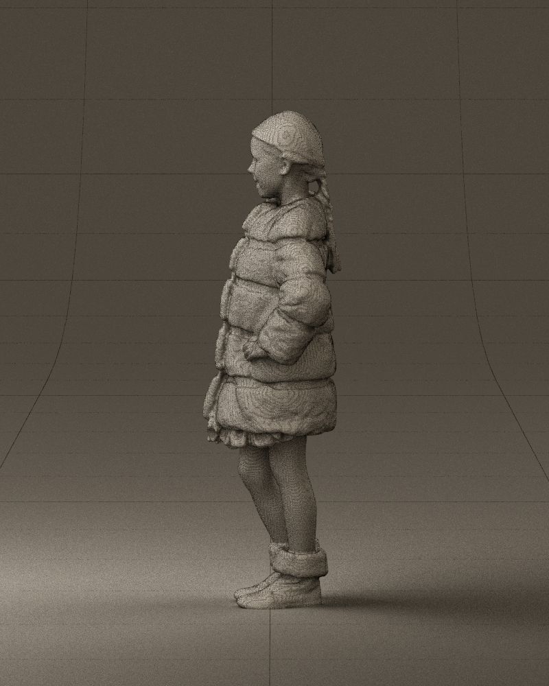 Young girl in white coat big smile 0856 3D Print Ready 3D print model_32