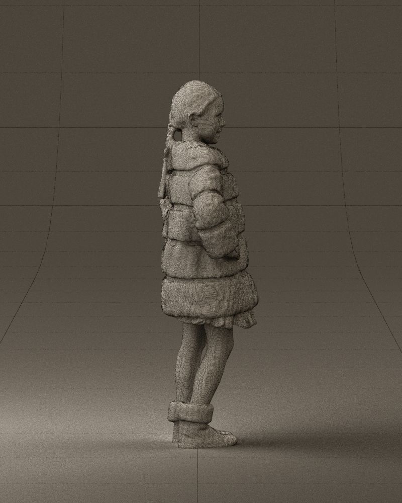 Young girl in white coat big smile 0856 3D Print Ready 3D print model_28