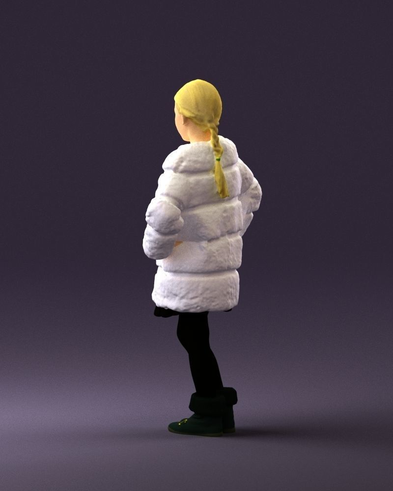 Young girl in white coat big smile 0856 3D Print Ready 3D print model_19