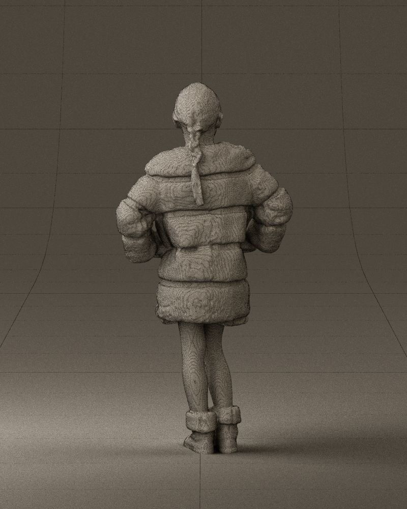 Young girl in white coat big smile 0856 3D Print Ready 3D print model_30