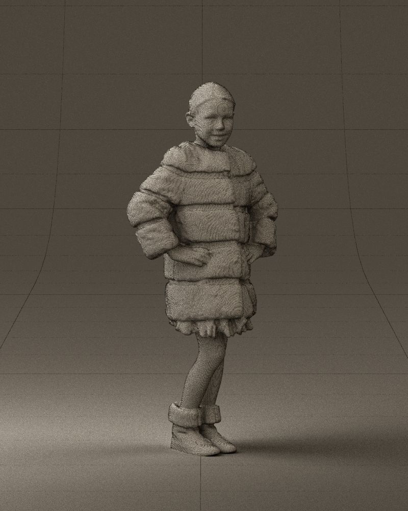 Young girl in white coat big smile 0856 3D Print Ready 3D print model_26
